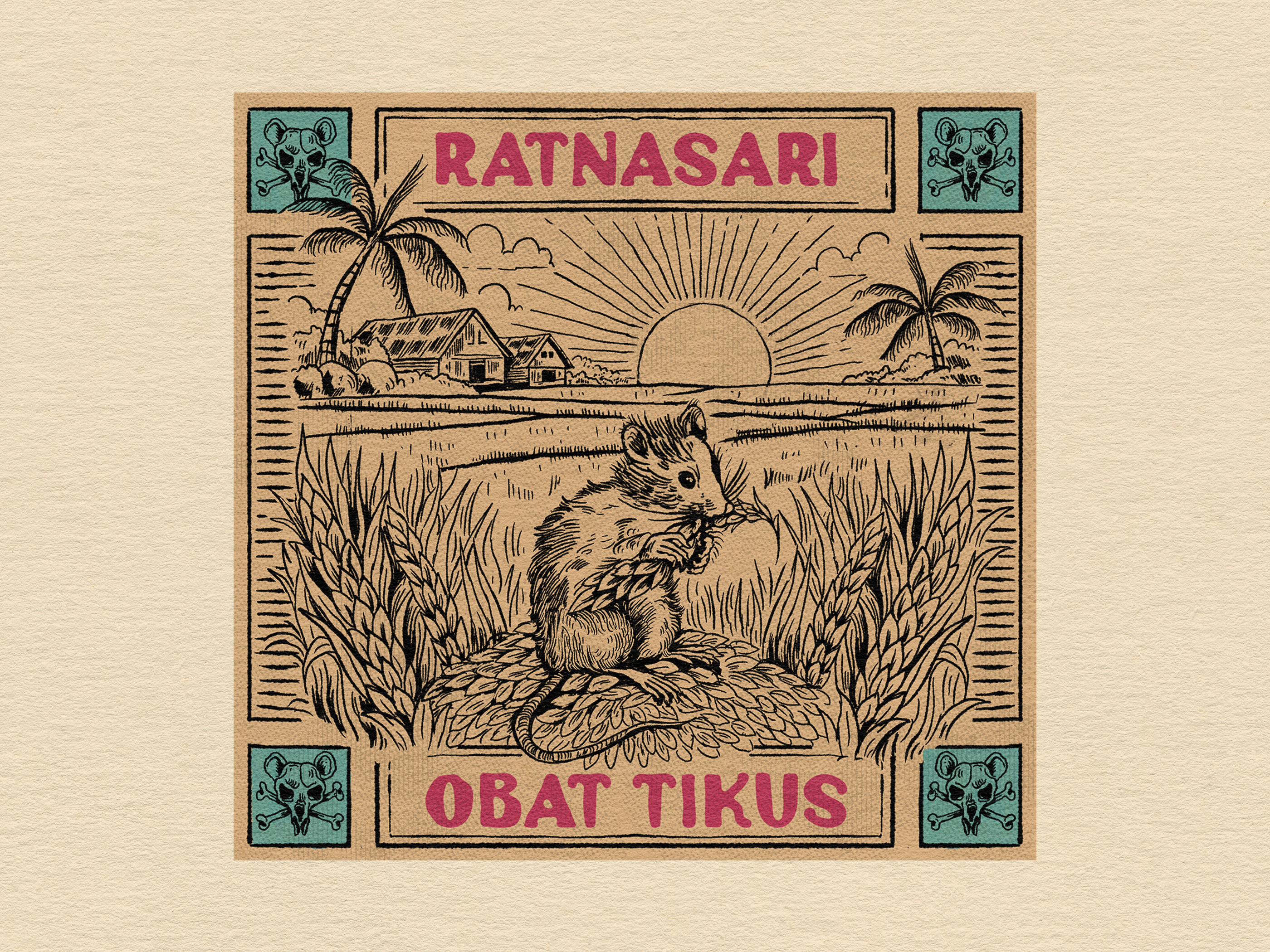 Ratnasari Rat Poison - Vintage Label apparel artwork branding engraving farmbranding hand drawn illustration label label design line art logo merchandise old print rat poison retro retropackaging rusticdesign t shirt vintage illustration vintage label