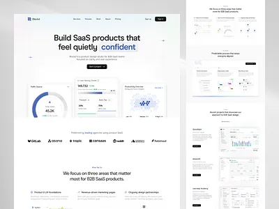 Blockd - SaaS Design Studio Landing Page analytics dashboard b2b website design cansaas dashboard ui data visualization design elearning interaction design landing page minimal design product design product design studio responsive web design saas saas website sales ui ux web design