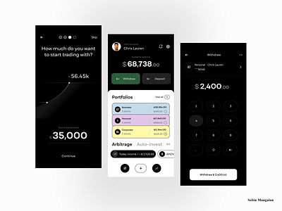 Trading app concept app design typography ux