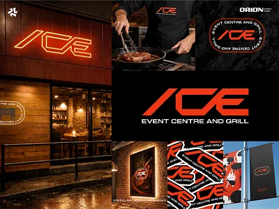 ICE event centre and grill. branding finediningvibes foodiespot graphic design grillexperience ice iceeventcentre iceeventcentreandgrill icegrill logo luxurydining moderngrill premiumdining steaknight urbaneats