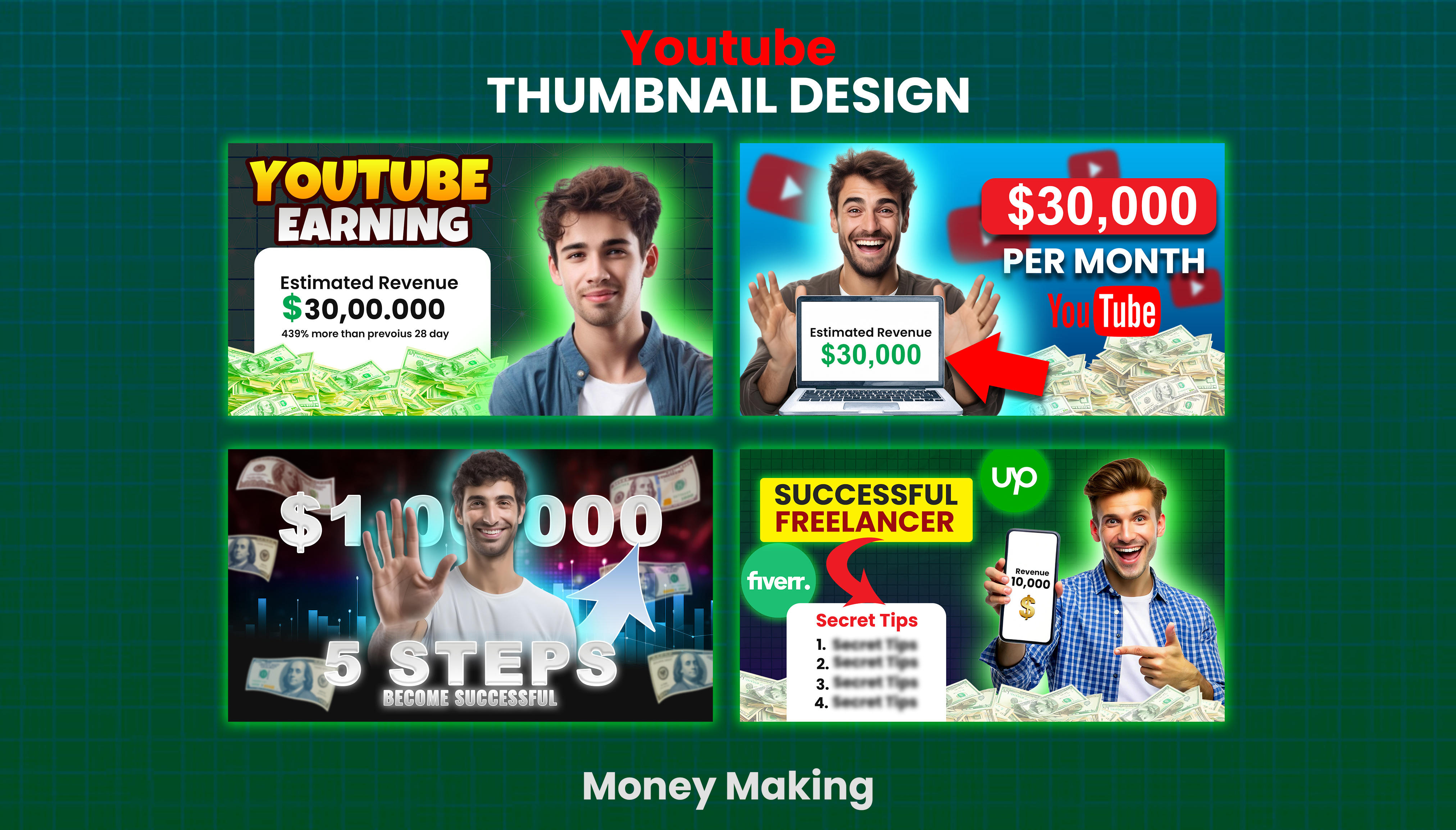 YouTube thumbnail design-Money making concept photoshop thumbnail thumbnail design youtube