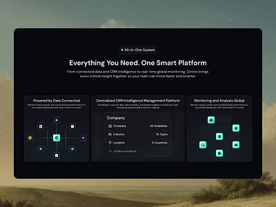Convio - All In One System [Micro Interaction] after effect all in one system animation b2b crm dark mode interaction dashboard graphic design hover hover interaction jitter landing page micro interaction minimalist product design prototype saas section ui animation ui design
