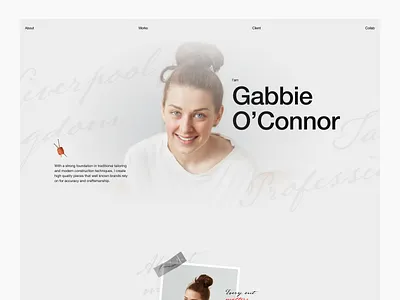 Tailor Portfolio Landing Page clean desktop elegant fashion graphic design landing landingpage layout luxury minimalist personal branding personal portfolio personal website portfolio portfolio design premium tailor tailor portfolio typhography website