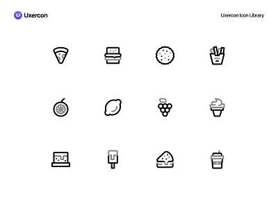 Food & Beverage - Uxercon Icon Library beverage design dinner drink fast food figma food food delivery food nad beverage healty food icon icon design iconography illustration logo restaurant ui uiux ux uxercon