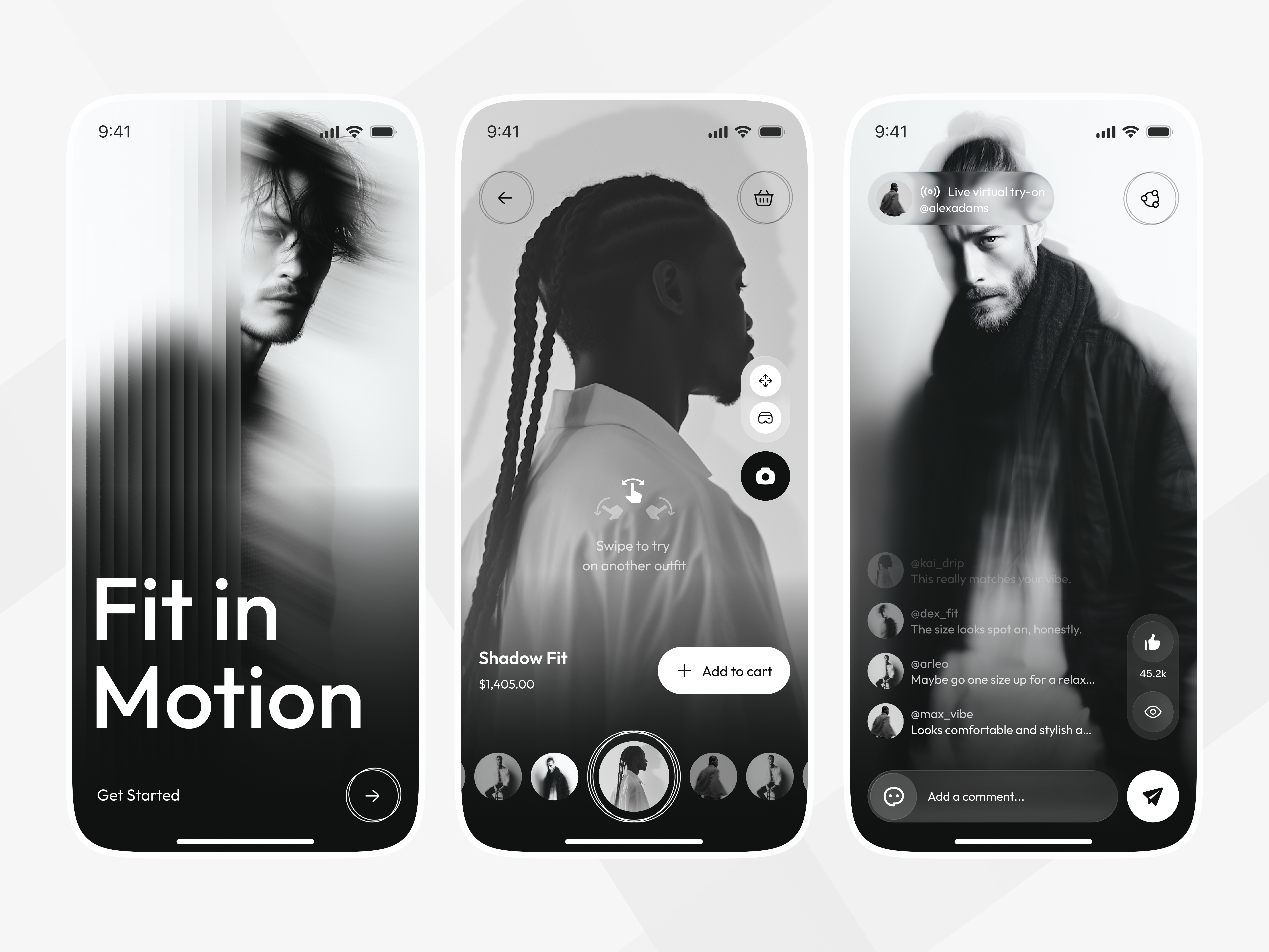 Online Fashion Shopping App - Live Virtual Try-On Experience app ui ar app ar fashion e commerce app fashion app live fashion live streaming live try on marketplace app mobile app modern ui online shopping retail app shopping app treanding ui ui ux virtual reality virtual try on vr app vr fashion