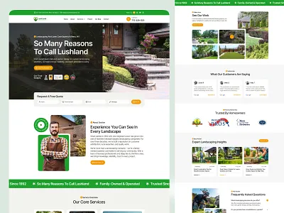 Landscaping Services Website Design branding customize landscaping design design ui landing gardendesignwebsite homepage illustration landing landing page landscape design landscapearchitecture landscaping business landscaping lawn care services lawn care business services branding ui uiux web design website