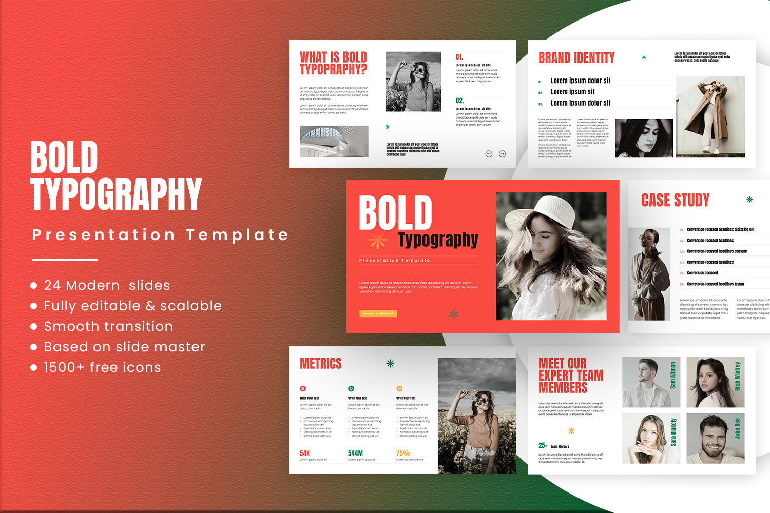 Bold Typography Presentation bold branding business clean creative design editable layout minimal modern presentation professional simple slides style template text title typography visual