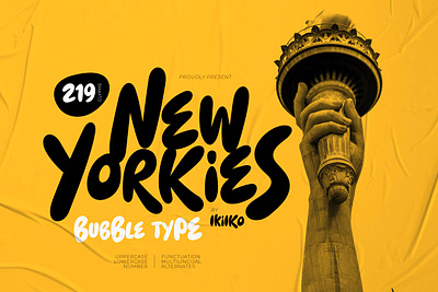 New Yorkies - Bubble Type displayfont displaytype font graffiti fonts handlettering handwriting hipsterfont logo street poster typeface typography vintagefont