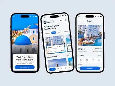 Travel Booking Mobile App – UI/UX Design appdesign booking app booking platform hotelbooking luxury hotel app mobile app mobile app design mobile app designs modern app design online hotel booking pixelean room booking sahin mia travel app ui ux travelui uiux uiux design ux design
