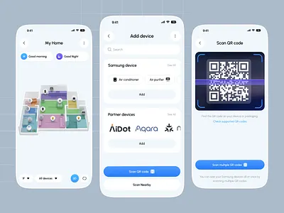 Smart Home Mobile App UI 3d ui app ui device control app device management figma design home automation iot app mobile app design saas ui smart home ui design ux design