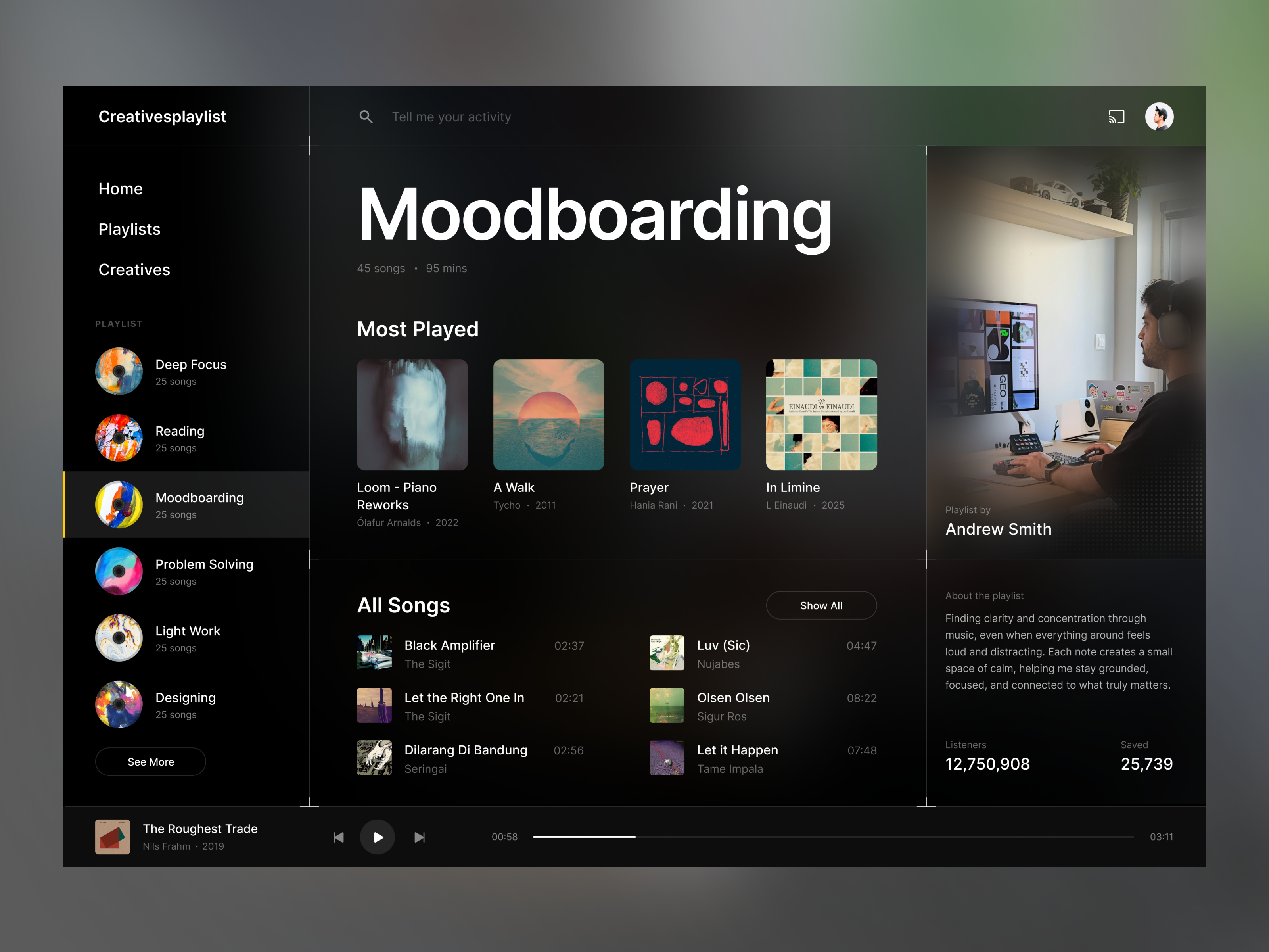 Music Playlist by Creatives - Desktop Version