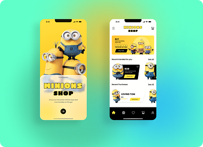 Minions shop app UI inspiration appdesign design graphic design inspiration minions scratch ui uidesign visual design