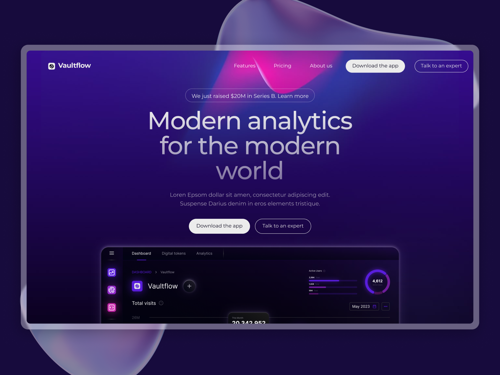 AI Analytics | SaaS Landing Page & Dashboard UI ai analytics artificial intelligence b2b clean ui dark ui dashboard dashboard design data visualization landing page modern ui product design real time analytics saas saas dashboard saas landing page task management ui ux web design workflow automation