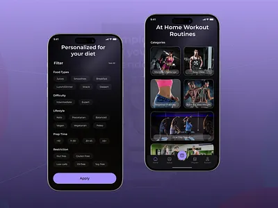 Modern Fitness App Design ai assisted training android digital digital health care app filture fitness home workout ios onboarding experience app open ai tracker ui virtual fitness app wellness