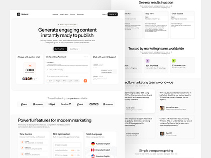 WriteAI Landing Page