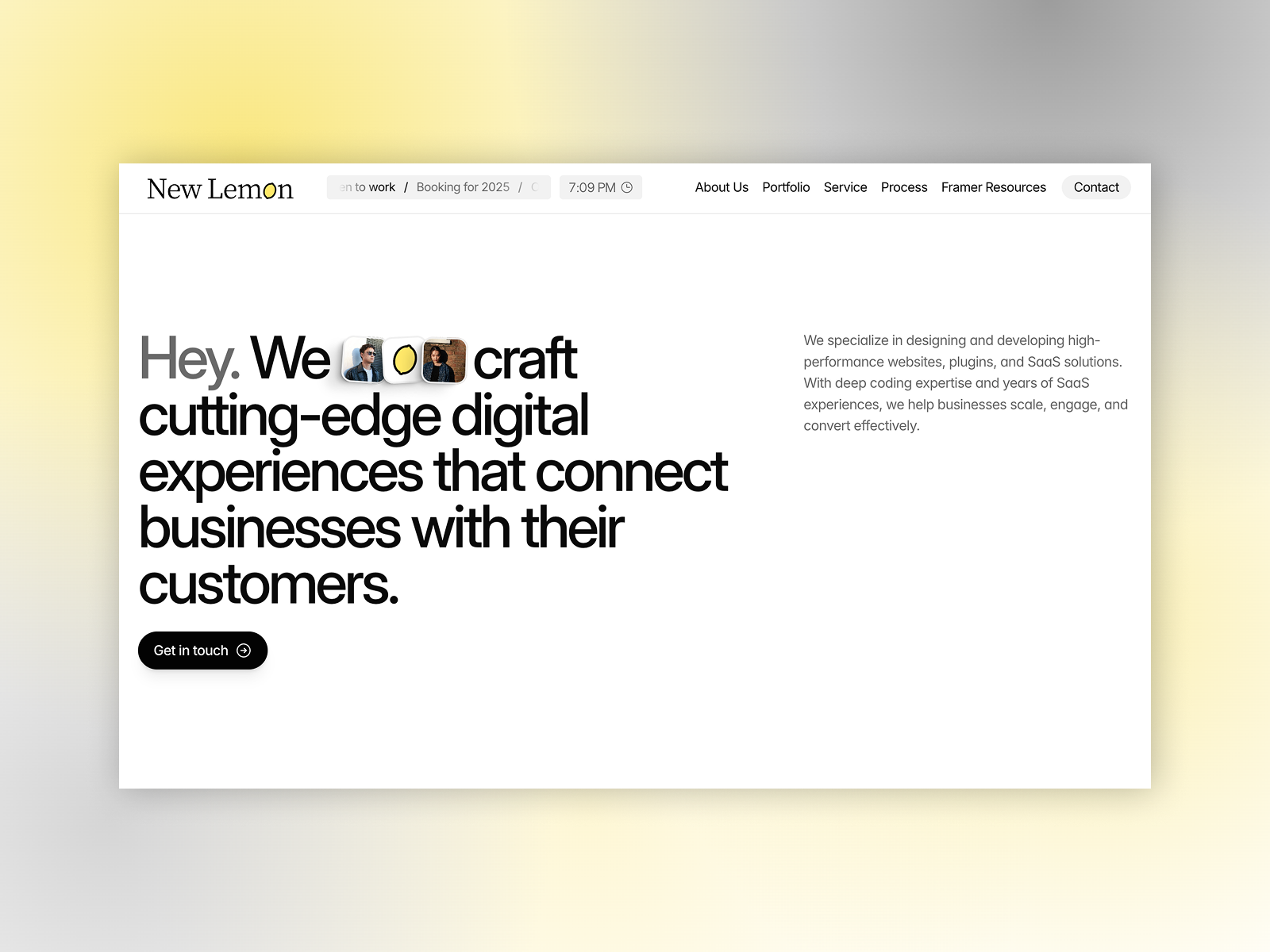 Example of Minimalist & editorial portfolio website for design agency