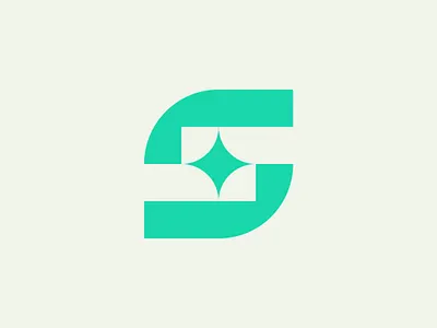 Modern S Letter Logo with Spark Symbol abstractlogo geometriclogo icon lettermark logo logodesign logomark minimallogo monogram negativespace sletter slogo spark sparklogo staricon