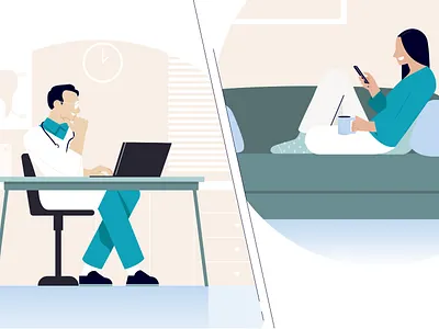 GP checking book branding character design doctor gp graphic design illustration in phone vector