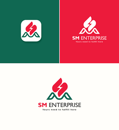 SM Enterprise Logo app branding design graphic design illustration logo typography ui ux vector