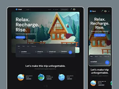 Vleet - Travel Shopping Website booking car rentals clean dark theme experience figma resource homestay interface landing page minimal responsive travel travel booking travel shopping typography ui ui design ux ux design website
