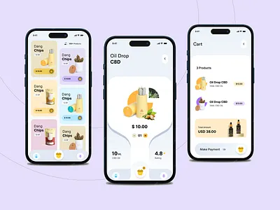 CBD Drop Oil Pharmacy Mobile App app design branding cbd oil mobile app mobile app design pharmacy pharmacy oil ui
