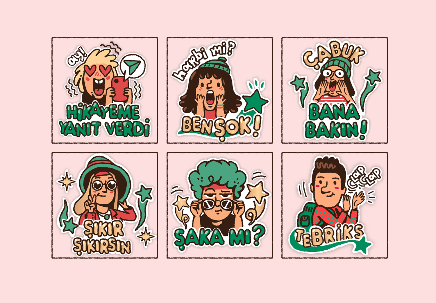 Halley Sticker Set advertising app stickers character mascot design custom stickers emoji emoji sticker pack icon pack illustration social media stickers sticker sticker design vector illustration vector sticker design web illustration