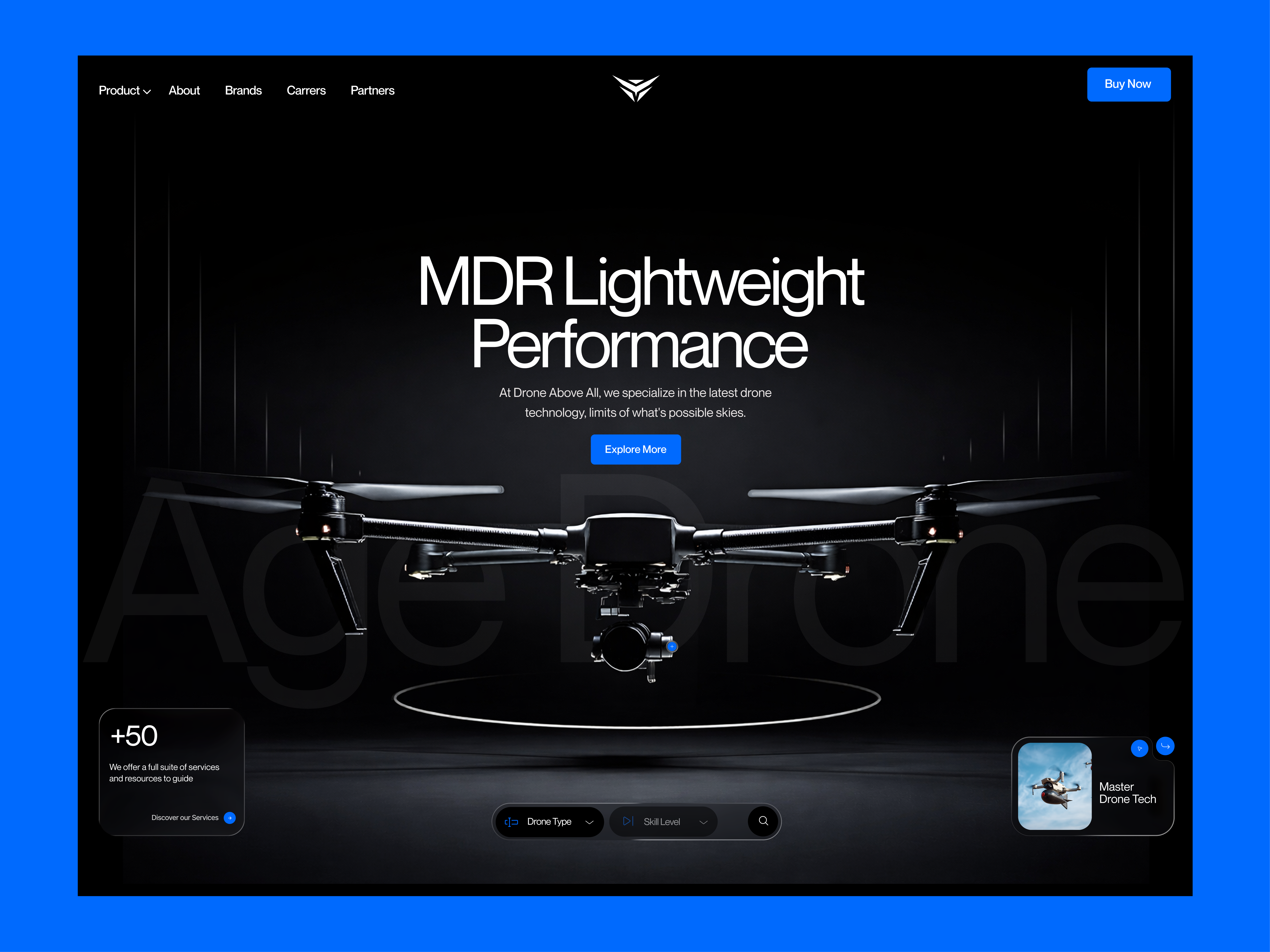Modern Drone Website UI/UX Design Concept