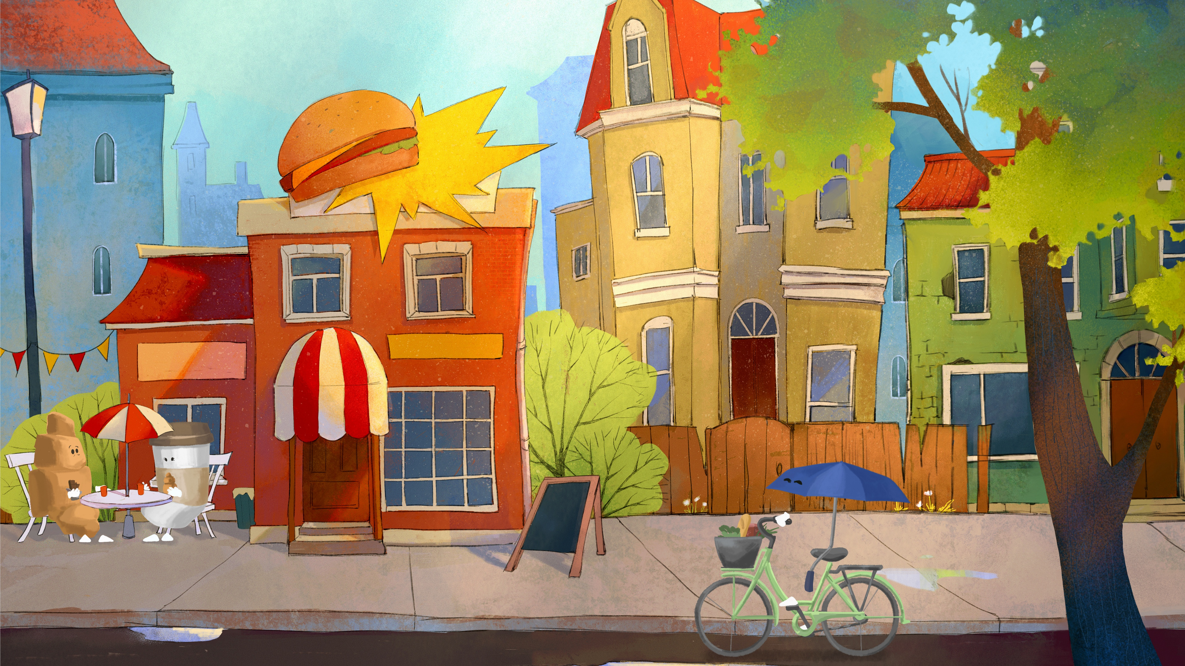 Morning Chat at the Cozy Corner 2d animation character design concept art illustration mohopro promo