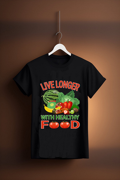 Live Longer with Healthy FOOD branding design graphic design illustration logo typography vector