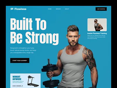 Flowless — Fitness Website Design fitness landing page fitness uiux design fitness website gym website gym website header header health health fitness landing page hero section landing page minimal sports website design ux designer website header workout workout website workout website design