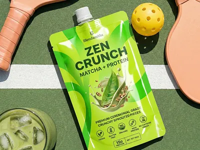 Matcha Pouch Packaging Design brand identity food graphic design matcha package packaging packaging design pouch print product typography wellness