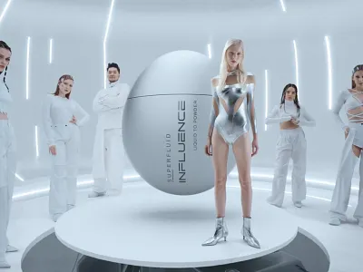 Influence Beauty | futuristic commercial video 3d animation beauty cgi cinematic clean beauty commercial cosmetics creative direction digital campaign futuristic luxury motion design post production product video vfx