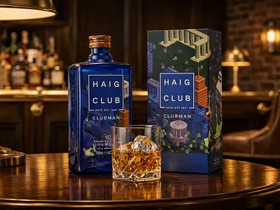 Branding Concept — Haig Club x eBoy art direction branding collaboration creative design eboy graphic design haig club isometric illustration label design luxury branding mockup modern branding packaging design pixel art pixel art style product design reunion island scotch whisky visual identity whisky