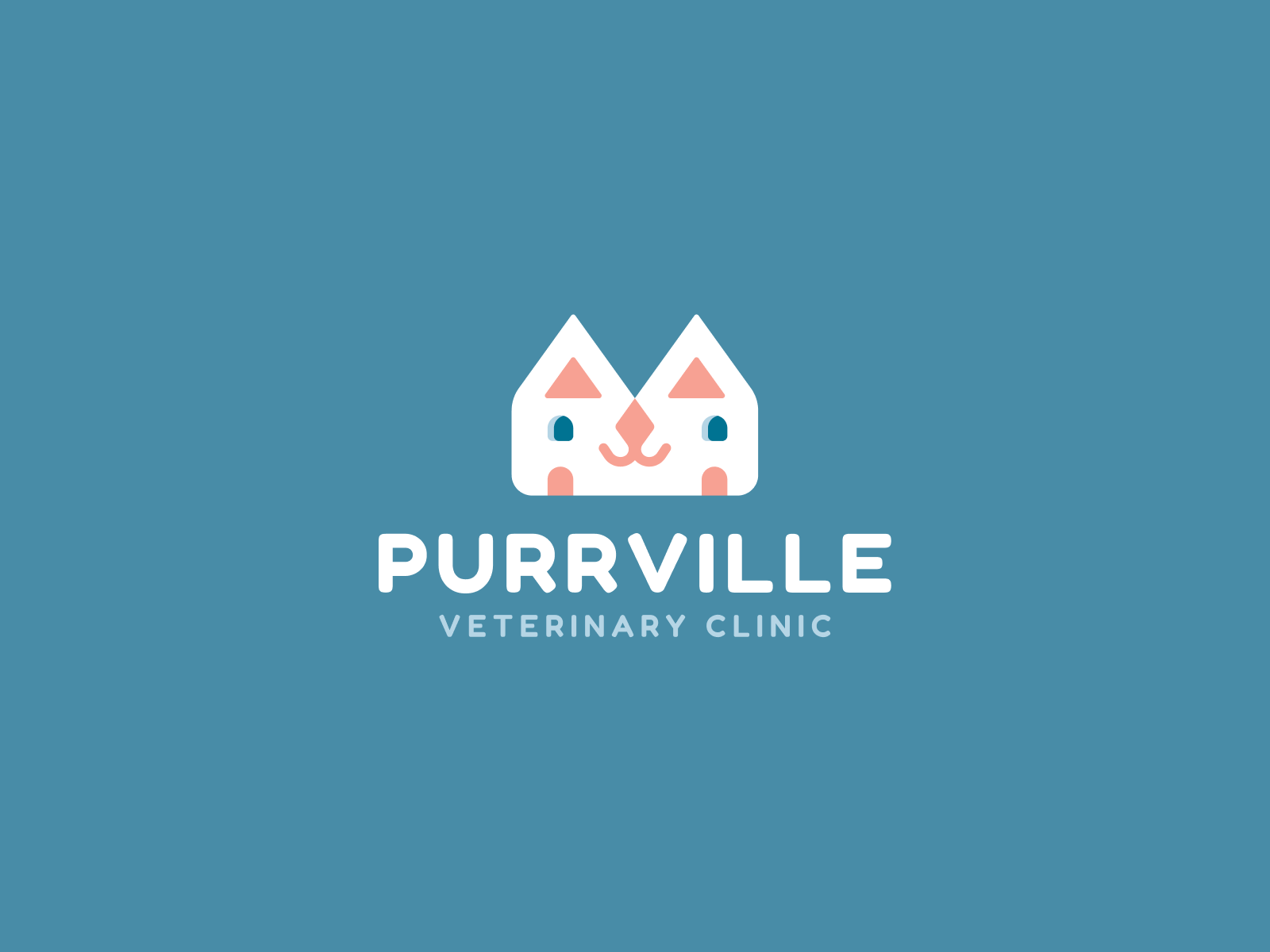 Purville brand branding cat cute design graphic design logo vector vet veterinary