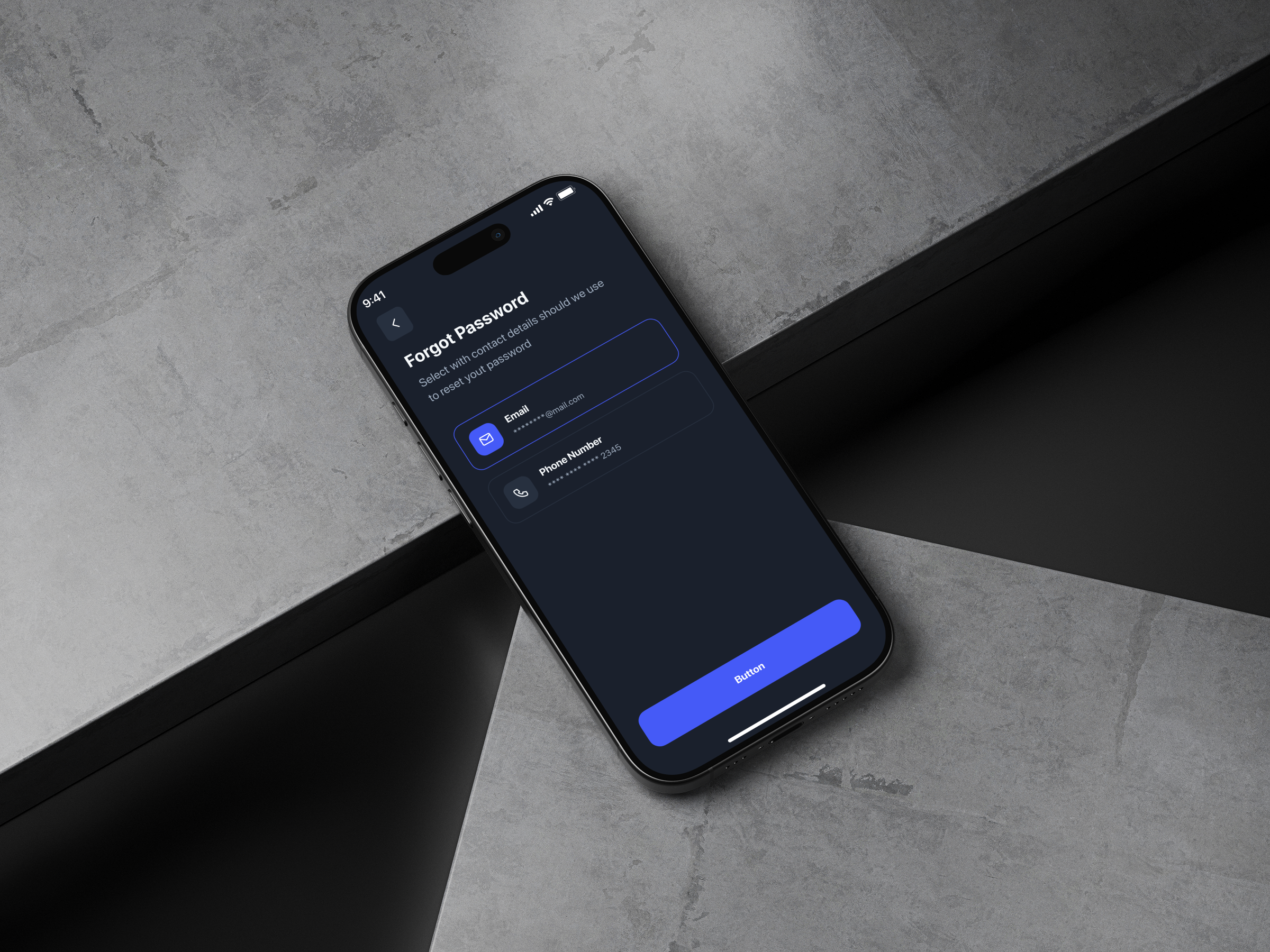 Forgot Password - Dark Mobile UI animation branding figma mobile screens ui