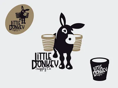 Little Donkey animal basket donkey identity logo supply visual