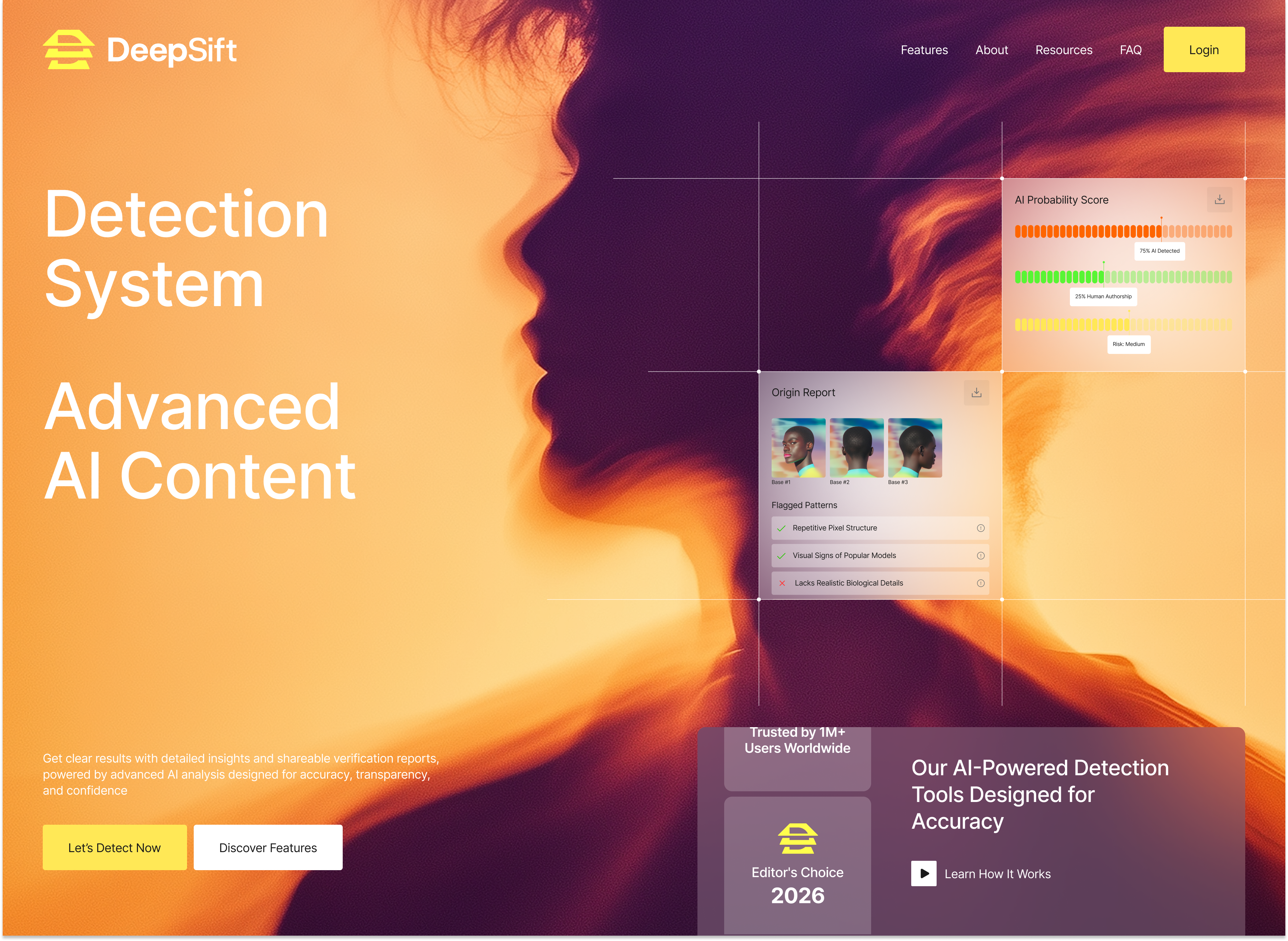 DeepSift - AI Content Detection Website Design ai assistant ai content checker ai content detection ai content detector ai detection ai detection landing page ai detection website ai detector ai platform ai website design content verification design landing page landing page design ui design ui ux design uiux web design web platform website design