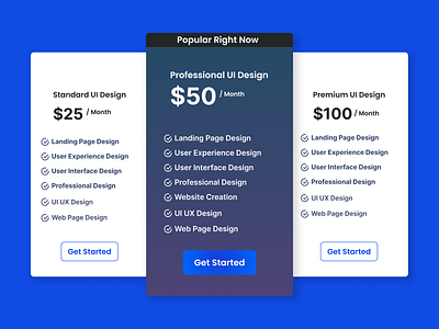 Pricing Table for Website Designing Agency app branding design graphic design illustration logo typography ui ux vector