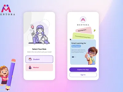 E-Learning App - Mentora app design onboarding ui ui ux designing