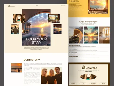 Monvero — Hotel Booking Website adventure booking home page hotel hotel booking hotel booking landing page hotel booking website landing landing page landing page design reservation resort seative ticket tourism travel travel web trip vacation website