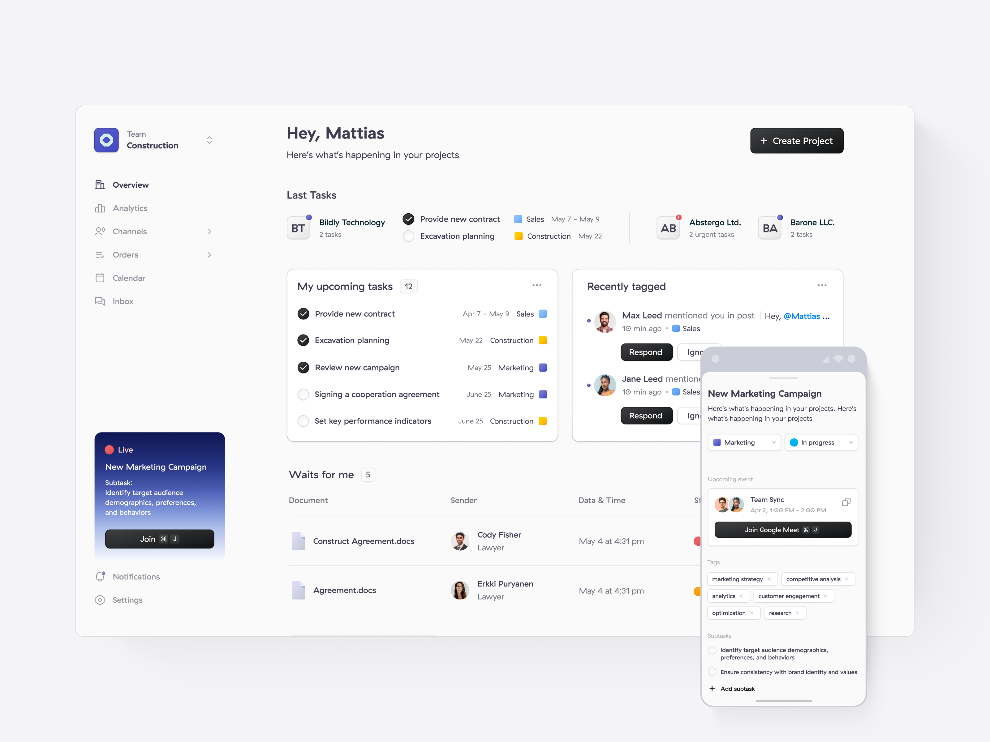 Construction SaaS platform