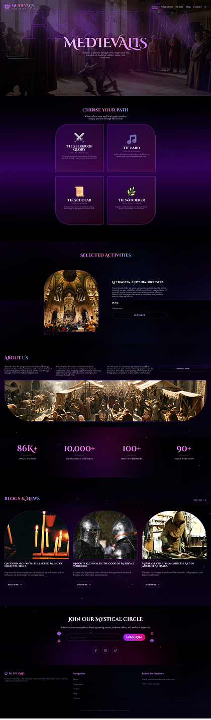 Medievalis — Dark Realm Festival Website Design in Figma Make