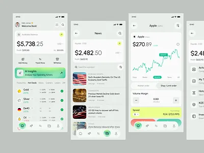 Fintech Trading Mobile App ai app ai startup ai trading app app design app interface fintech fintech app fintech startup investment app ios app market analysis mobile app startup design stock market app stock trading tech startup trading app