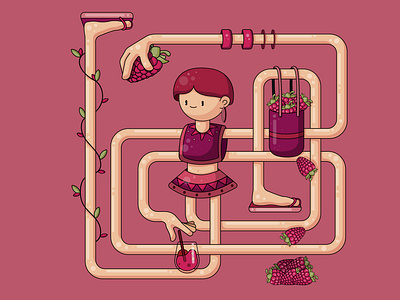 Boysenberry character character design fruit illustration illustrator