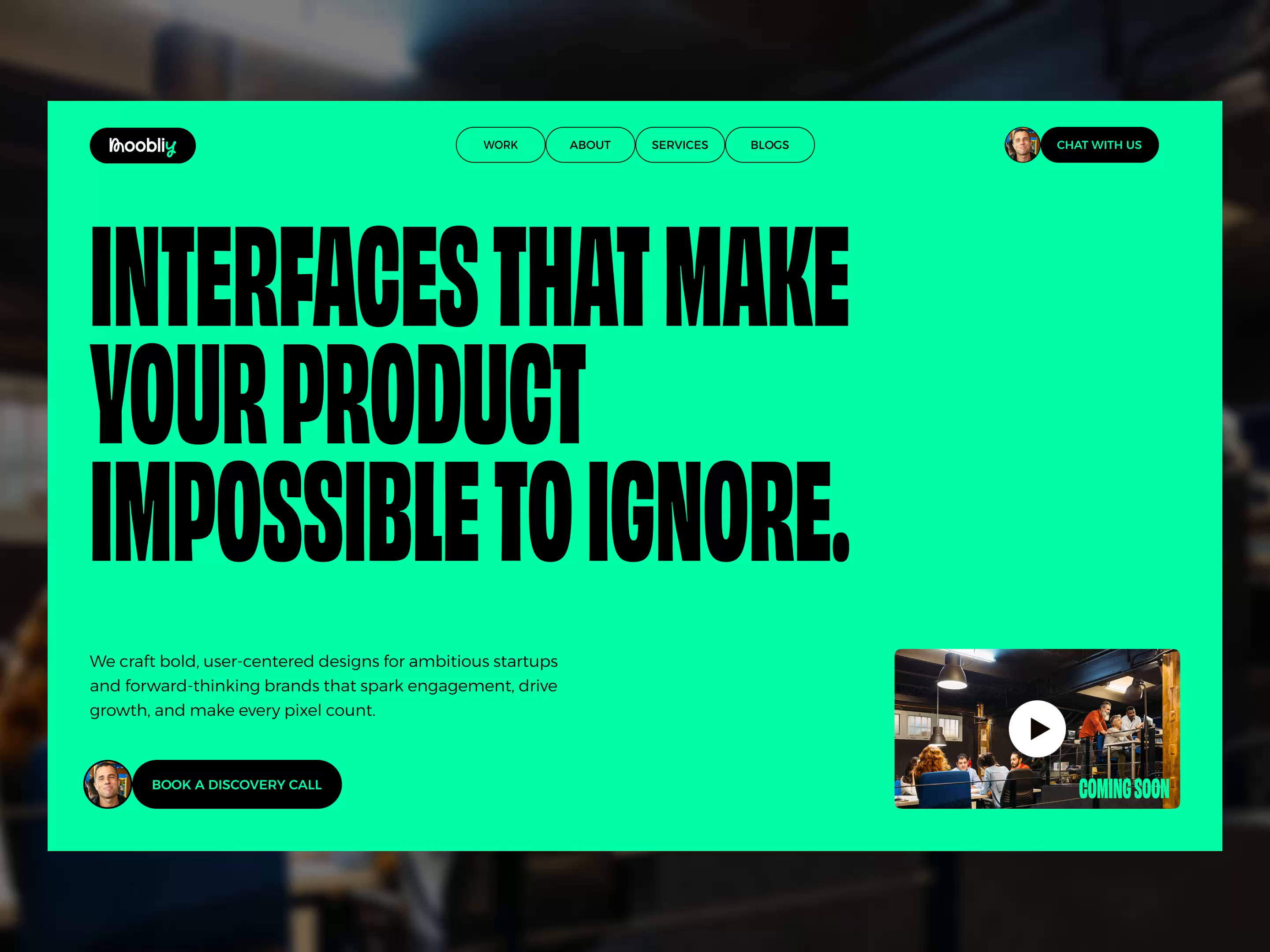 Moobliy Landing Page Hero Exploration