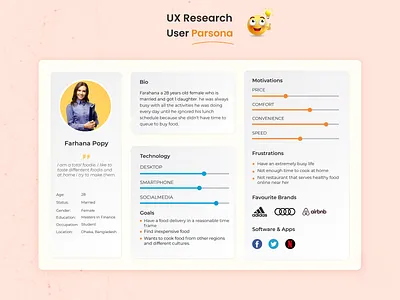 UX Research – User Persona Design bio figma personality profile ui ui design user persona ux research