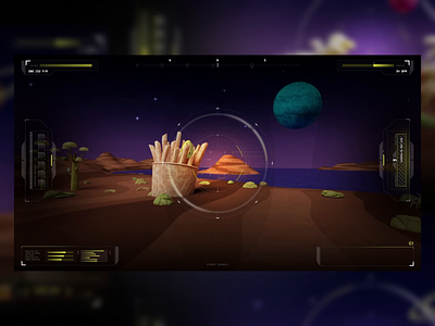 Planet Seagull 3d hud motion react video game world