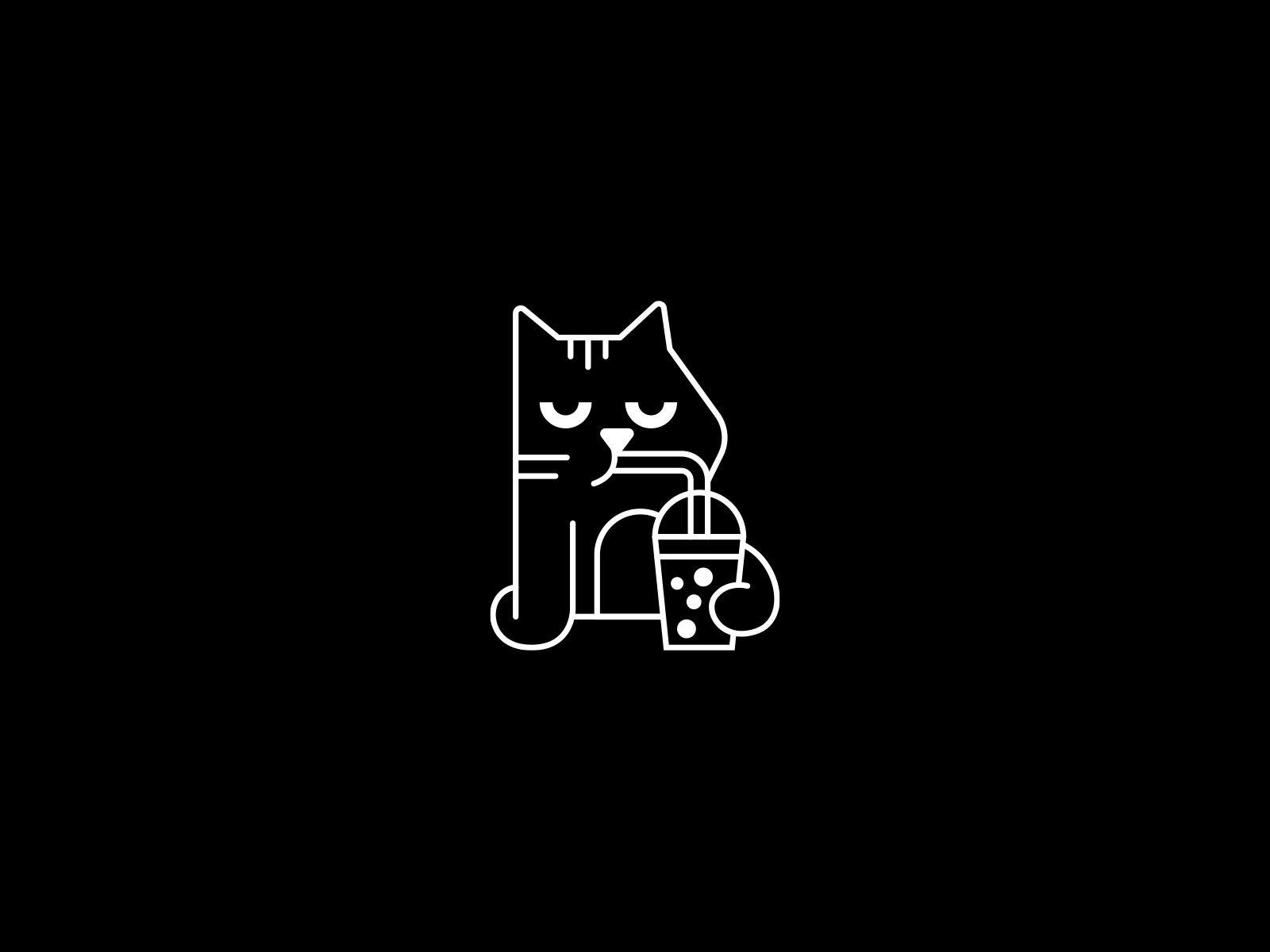 Cat and glass logo