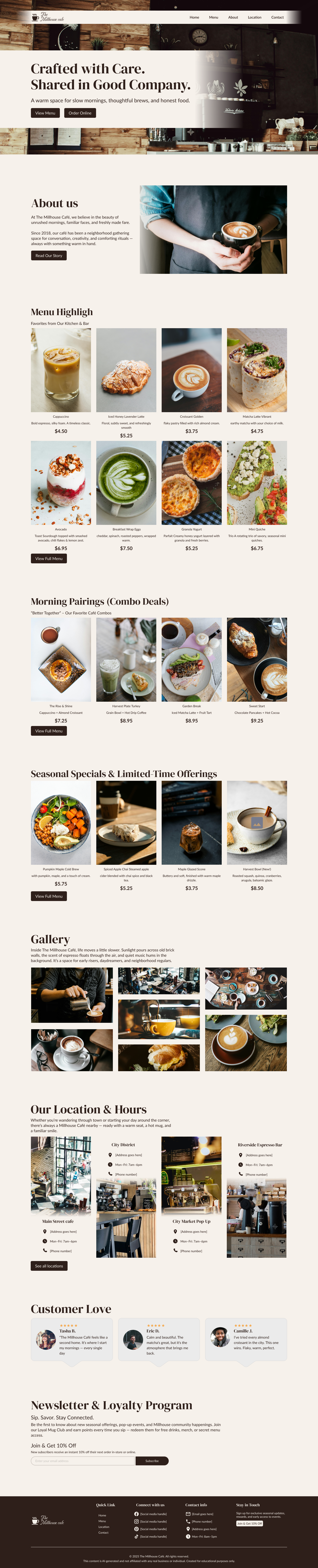 Coffee Shop Web UI Design
