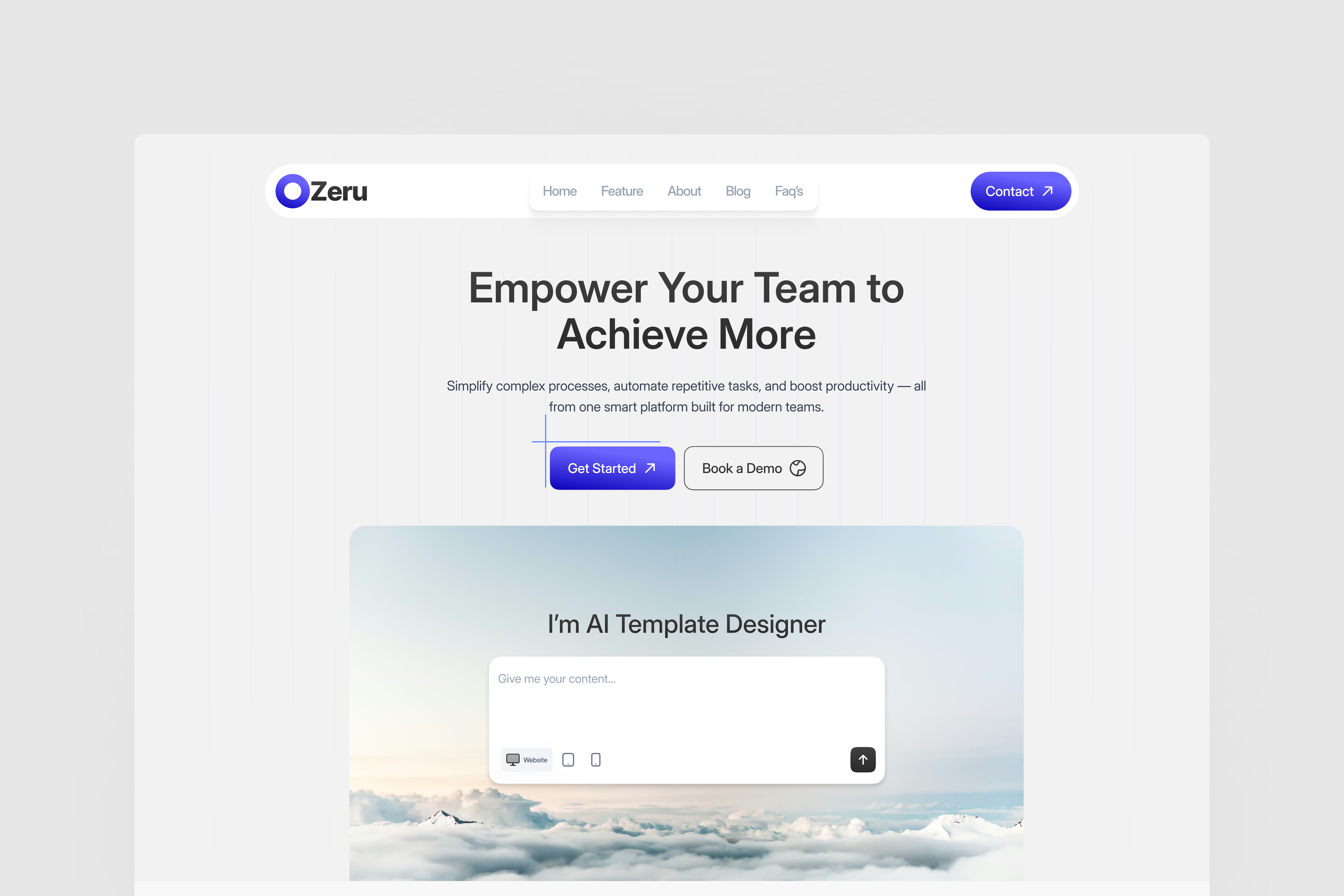 Website Hero UI header section hero section template ui design website